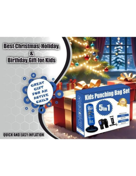 Bolsa de Boxeo Inflable Marwan Sports 5 en 1 para Niños