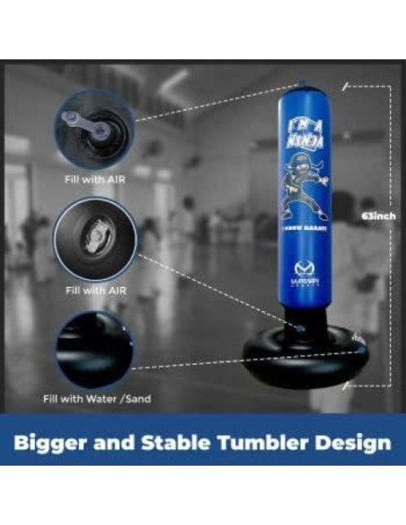 Bolsa de Boxeo Inflable Marwan Sports 5 en 1 para Niños