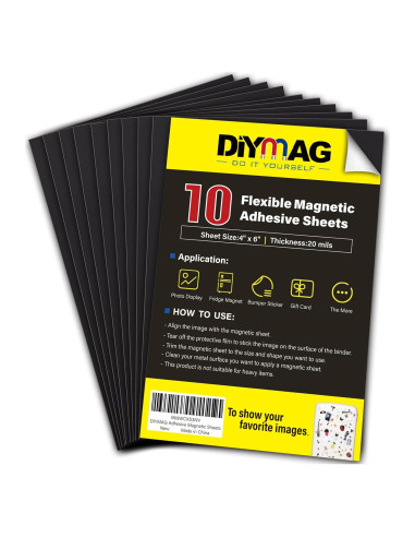 Hojas Adhesivas Magnéticas DIYMAG 10 Piezas 10x15 cm