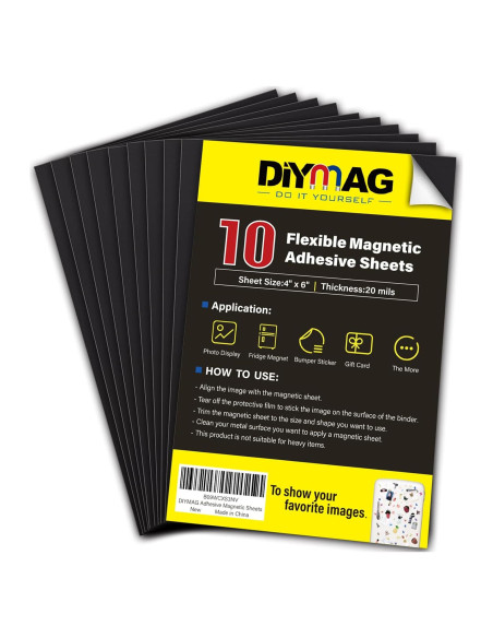 Hojas Adhesivas Magnéticas DIYMAG 10 Piezas 10x15 cm