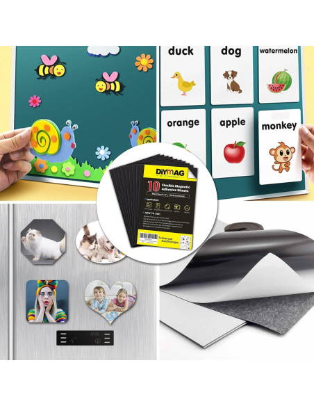 Hojas Adhesivas Magnéticas DIYMAG 10 Piezas 10x15 cm