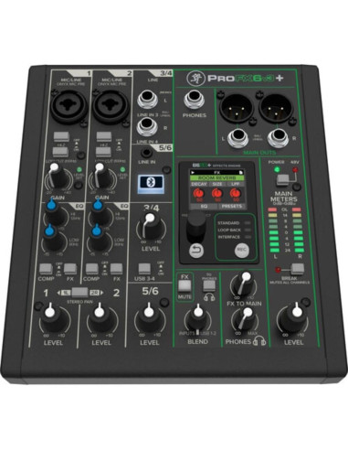Mackie ProFX6v3 Mezclador Analógico 6 Canales USB-C Bluetooth