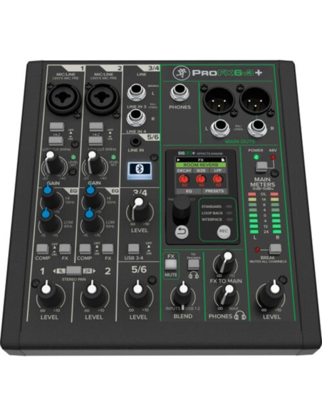 Mackie ProFX6v3 Mezclador Analógico 6 Canales USB-C Bluetooth