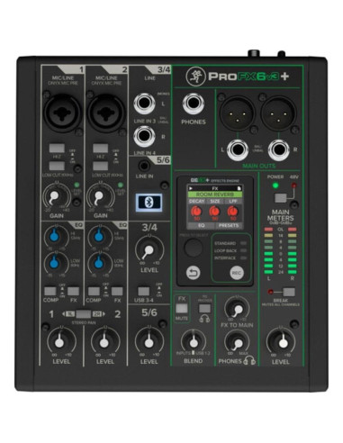 Mackie ProFX6v3 Mezclador Analógico 6 Canales USB-C Bluetooth