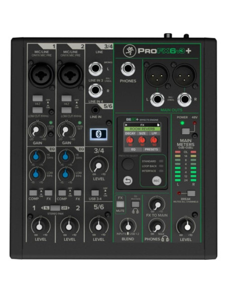 Mackie ProFX6v3 Mezclador Analógico 6 Canales USB-C Bluetooth