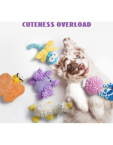 Juguetes para Perros Nocciola Paquete de 5 Suaves y Chirriantes