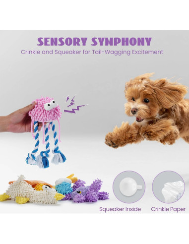 Juguetes para Perros Nocciola Paquete de 5 Suaves y Chirriantes