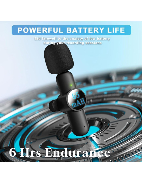 Micrófono Lavalier Inalámbrico vvituaC Z01 2 Micrófonos Negro