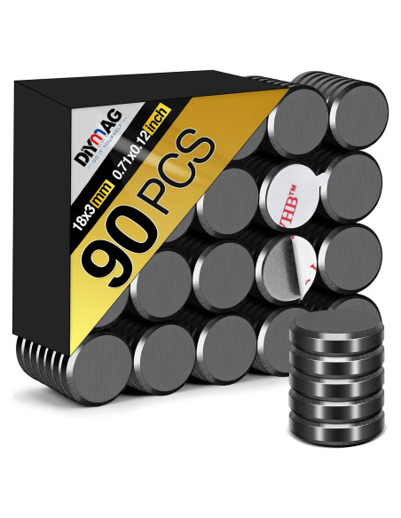 Imanes Adhesivos DIYMAG 90 Pcs 18mm para Manualidades