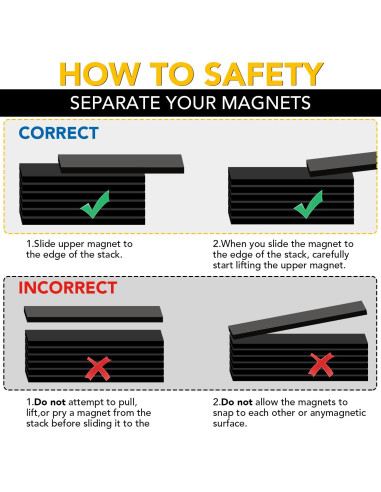 Imanes de Neodimio DIYMAG 12 Piezas 60x10x3mm Adhesivos