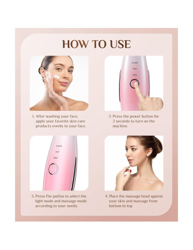 Máquina Galvánica Trinity Rosa - Terapia Luz Roja Facial