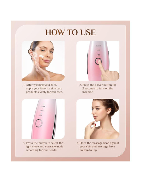 Máquina Galvánica Trinity Rosa - Terapia Luz Roja Facial