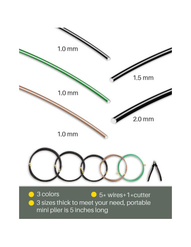 Kit de Alambre y Herramientas de Bonsai MoHern 164 Pies