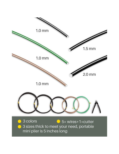 Kit de Alambre y Herramientas de Bonsai MoHern 164 Pies