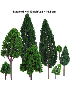 Bememo 22 Piezas Árboles Miniatura 3 a 16 cm Verde Natural 2