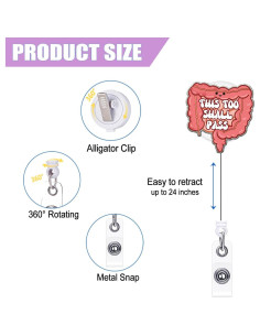 Funda de Insignia Retráctil Tian Zhun 60 cm Clip Cocodrilo 2