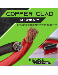 Cable de Potencia 8 AWG GearIT Negro/Rojo 7.62 m 2