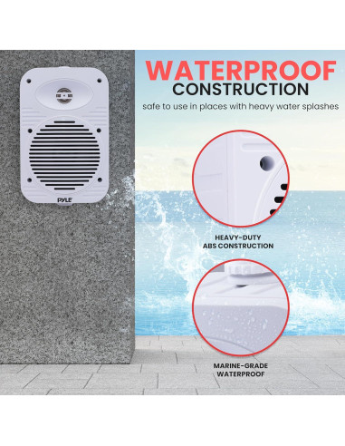 Altavoces Pyle 500W Bluetooth Impermeables 5.25" Blancos