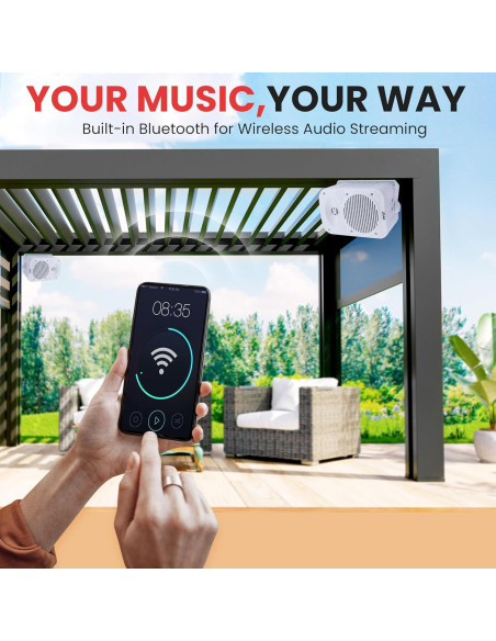 Altavoces Pyle 500W Bluetooth Impermeables 5.25" Blancos