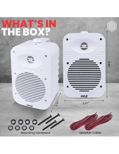 Altavoces Pyle 500W Bluetooth Impermeables 5.25" Blancos