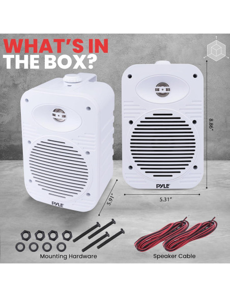 Altavoces Pyle 500W Bluetooth Impermeables 5.25" Blancos