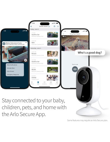 Cámara Arlo Esencial 2K Interior | 2 Cámaras | Audio Bidireccional