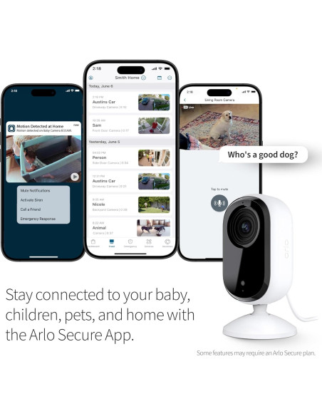 Cámara Arlo Esencial 2K Interior | 2 Cámaras | Audio Bidireccional