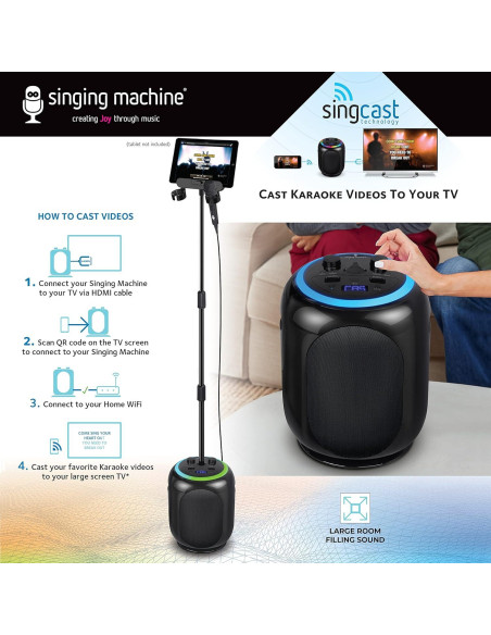 Máquina de Karaoke Singing Machine SMC2035 35W Bluetooth