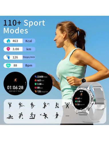 Reloj Inteligente Fitoncloud F19 para Mujeres 1.3" HD Salud