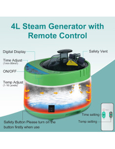 Olla de Vapor ZONEMEL 4L con Control Remoto y Acero Inoxidable 2