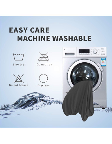 Funda de Cabecera Easy-Going Reina Gris Oscuro Elástica