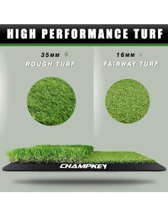 Alfombrilla de Golf CHAMPKEY 33x43 cm con 9 Tees y Goma 2