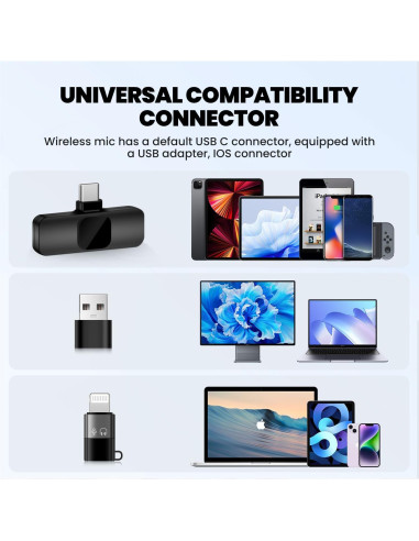 Micrófono Lavalier Inalámbrico Buysent K1 Mini con Cancelación de Ruido