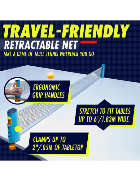 Conjunto de Ping Pong NIBIRU SPORT 4 Palas y Red Retráctil