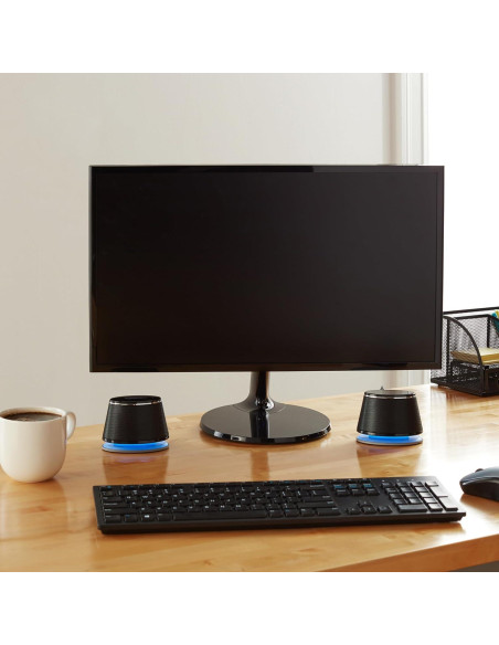 Altavoces Estéreo 2.0 Amazon Basics para PC USB Negro