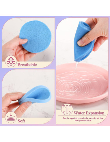 Esponjas Faciales Comprimidas Gerrii 960 Pcs PVA 8.4 cm