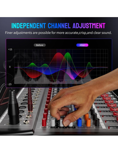 Mezclador de Audio BAXS CT120S 12 Canales Bluetooth USB