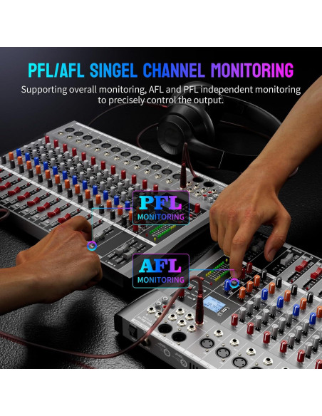 Mezclador de Audio BAXS CT120S 12 Canales Bluetooth USB