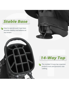 Bolsa de Golf GoHimal con Soporte 14 Vías Ligera y Duradera 2