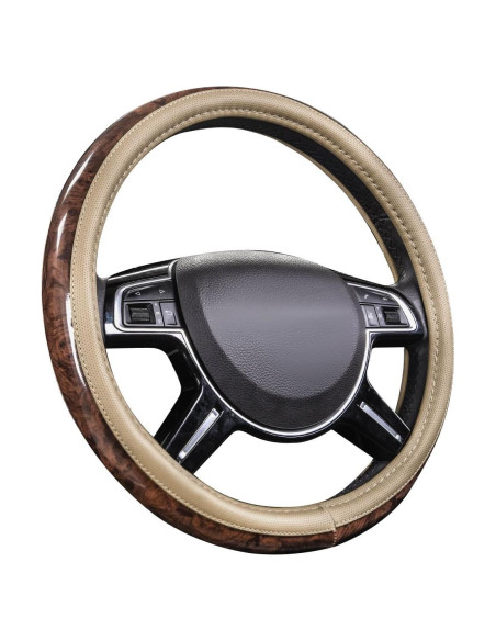 Funda de Volante Beige CAR PASS 14.5-15" Antideslizante