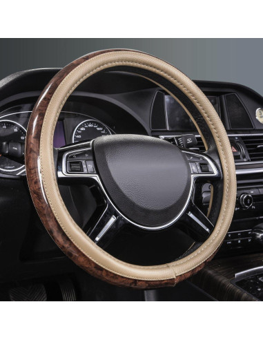 Funda de Volante Beige CAR PASS 14.5-15" Antideslizante