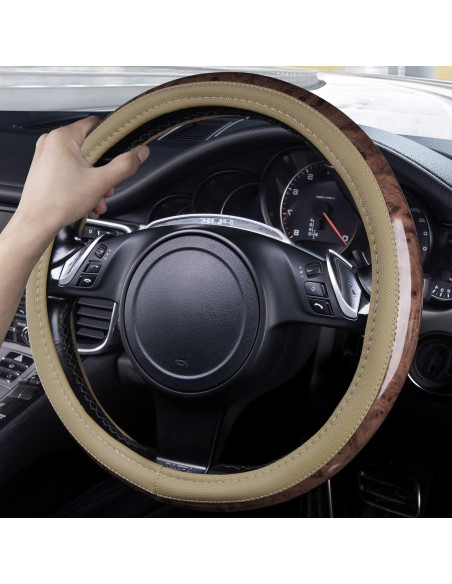 Funda de Volante Beige CAR PASS 14.5-15" Antideslizante