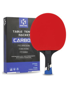 Pala de Ping Pong KINGFEEL LS01 Fibra Carbono 2.0mm Roja