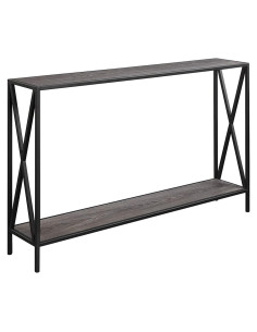 Mesa Consola Tucson Convenience Concepts 120 cm Gris/Negro
