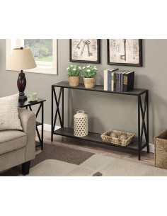 Mesa Consola Tucson Convenience Concepts 120 cm Gris/Negro 2