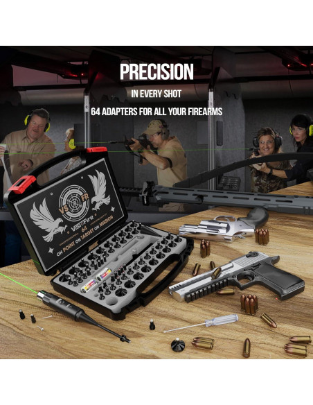 Alineador láser verde Visiofire con 64 adaptadores