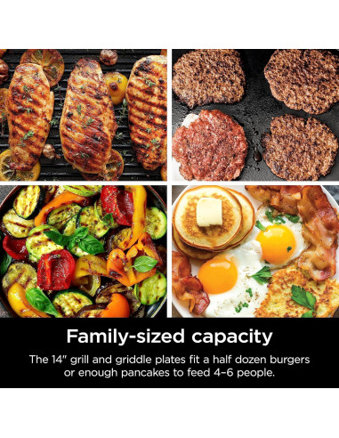 Parrilla y Plancha Ninja Sizzle 14" Antiadherente 260C