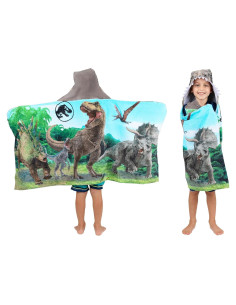 Toalla con Capucha Jurassic World Franco 61x127 cm Algodón