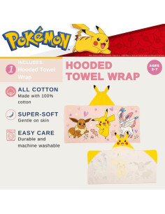 Toalla con Capucha Pokémon Franco 61x127 cm Rosa Niña 2