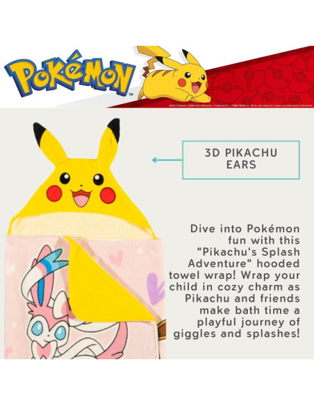 Toalla con Capucha Pokémon Franco 61x127 cm Rosa Niña